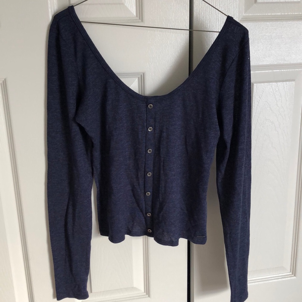 cotton cropped long sleeve shirt
